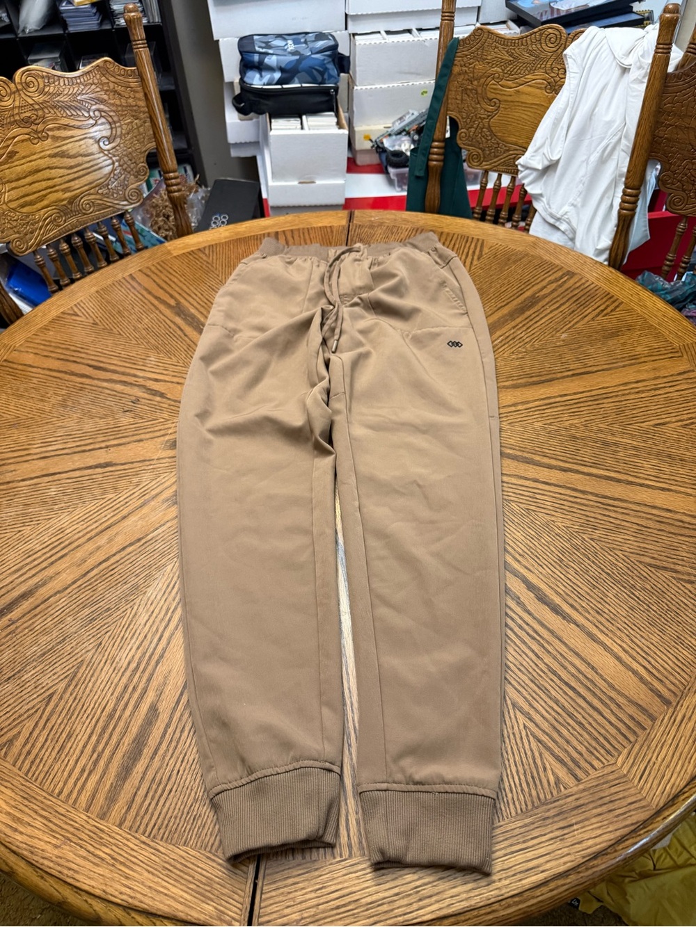 Men's Tan Jogger Sweatpants with Drawstring